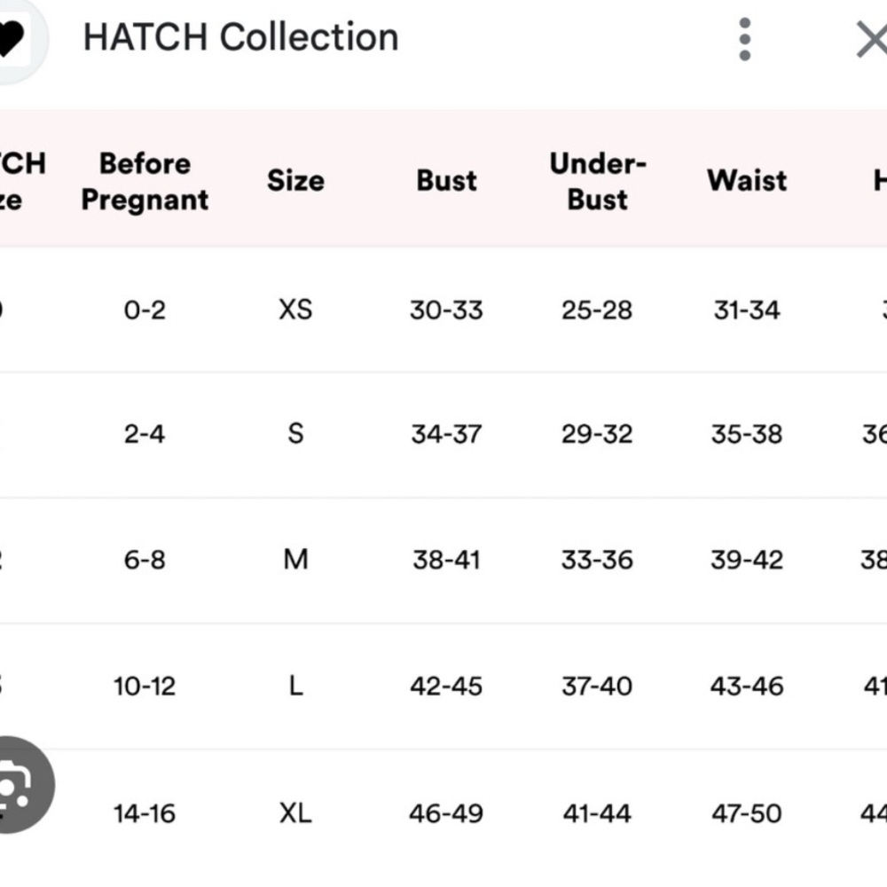 Hatch Size Guide Chart - Picture 2 of 4
